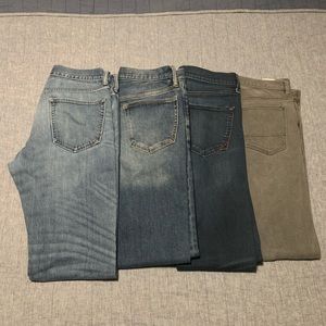 4 Jean bundle: Banana Republic slim and skinny fit jeans 32" x